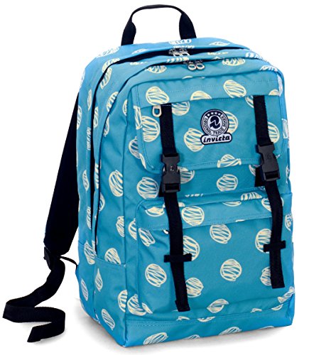 Zaino Duffy Invicta , Brushed Dots , Azzuro , 30 Lt , Doppio Scomparto , per Portatile , Scuola e Tempo...