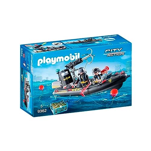 PLAYMOBIL City Action 9362 - Gommone Unità Speciale galleggiante, Dai 5 anni