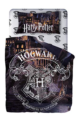 HARRY POTTER Completo Letto 3 Pezzi Cotone - sopra 150x280 cm, sotto con Angoli 90x200 cm e Federa 52x82...