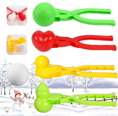 Palla di Neve Creatore, 4 Pezzi Clip per Palla di Neve, Giocattoli per Fare Palle Neve, Muffa Palla di...