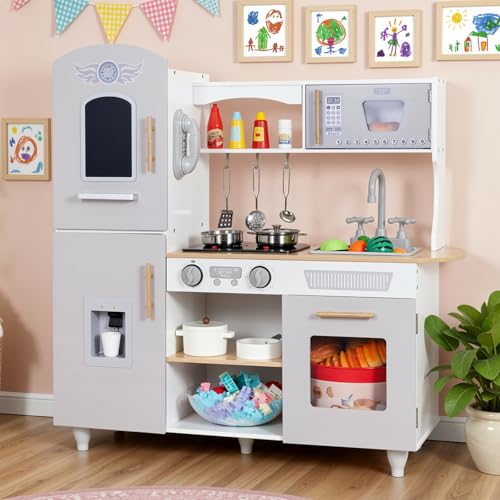 Clevich Cucina Legno per Bambini, Cucina Giocattolo per Bambini, Cucina da Gioco Ludica con suoni e luci...