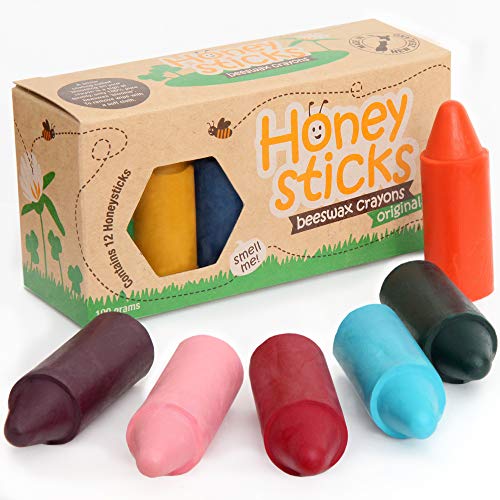 Honeysticks - Pastelli in 100% pura cera d’api (confezione da 12 pezzi). Naturali, atossici e sicuri...