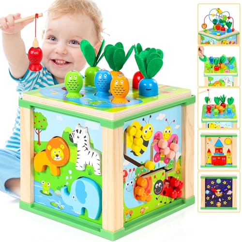Jojoin Cubo Montessori Multiattivita - Giochi Bambini in Legno Educativi, Gioco Regalo Bimba 1 2 Anno