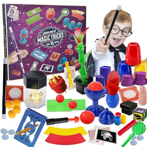 Giochi di Magia,Oltre 70 Trucchi Magia per Bambini,Kit Magia con Bacchetta Magia e Istruzioni per...