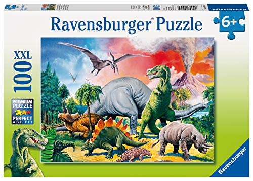 Ravensburger Puzzle per Bambini, 100 Pezzi, Dinosauri, Dimensione Puzzle: 49x36 cm, Puzzle per Bambini a...