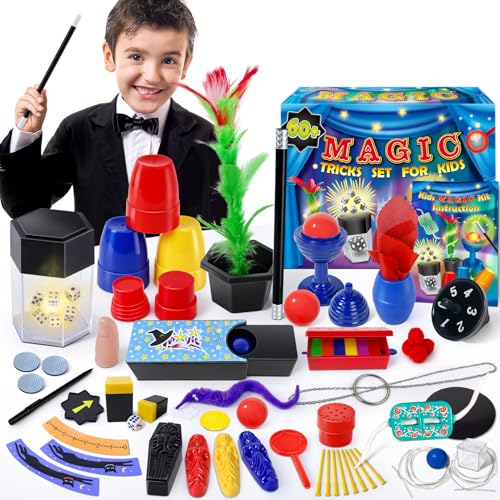 Heyzeibo Giochi di Magia - Oltre 60 Trucchi Magici per Bambini, Kit Magico con Bacchetta Magica e...