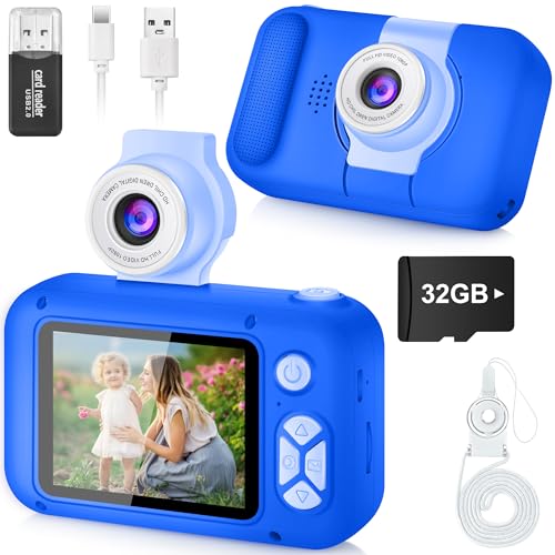 Macchina Fotografica Bambini, ARNSSIEN Fotocamera Bambini,180 °Flip Len, 2,4' Fotocamera Digitale con 32...