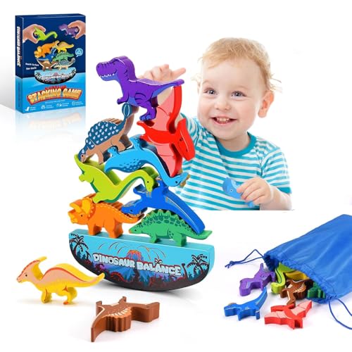 Tangdudu Dinosauri Giochi Legno per Bambini 2-6 Anni, Costruzioni Montessori, Regalo Bambino, Animali...
