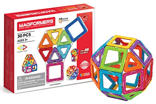 Magformers 30-Piece Magnetic Tiles Toy. STEM Set. Educational Teaching Resource With 18 Squares And 12...