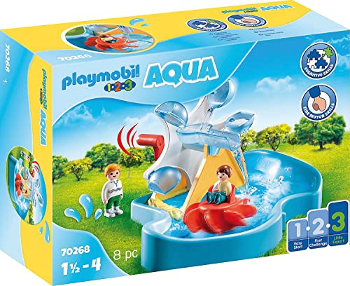 PLAYMOBIL 1.2.3 Aqua 70268, Ruota acquatica con giostrina, dai 2 Anni