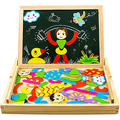 yoptote Giochi Puzzle in Legno Bambini 3 4 5 Anni Lavagna Magnetica per Bambini Blocco per Schizzi...