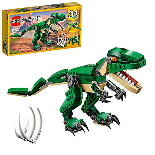 LEGO Creator Dinosauro, Giocattolo 3 in 1, Set da Costruire in Mattoncini con T-rex, Triceratopo e...