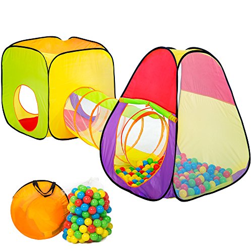 TecTake Tenda giochi per bambini | Pop Up tenda da gioco con palline per bambino | incl. 200 palline +...