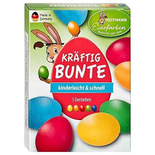 Eierfarben HEITMANN Colori vivaci per uova colorate – 5 colori liquidi freddi – Pasqua – pittura...