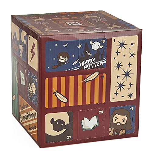 Paladone - Calendario dell'avvento di Harry Potter, cubo con 24 regali, conto alla rovescia per Natale