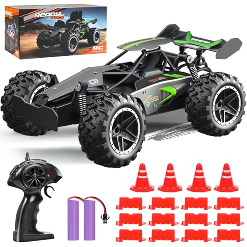 Ulikey Auto Telecomandata, Auto rc Fuoristrada 2,4 GHz, 15 km/h RC Truck con Barriere Stradali, Tutto...
