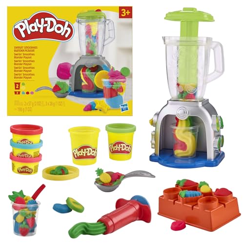 Play-Doh, Playset Swirlin' Smoothies, Frullatore Giocattolo per Arti e Mestieri con Pasta Modellabile,...