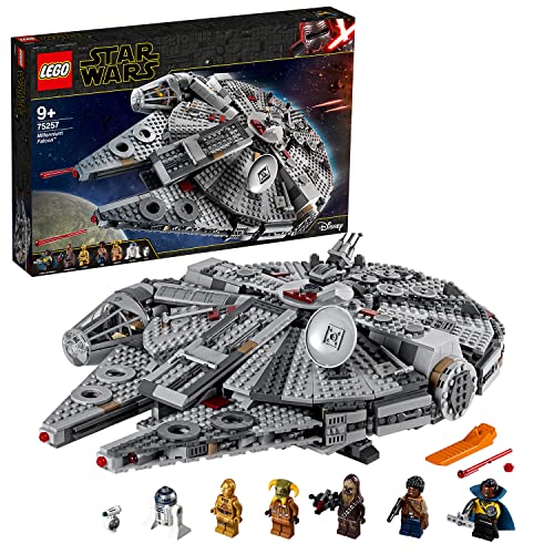 LEGO 75257 Star Wars Millennium Falcon, Modellino da Costruire con Finn, Chewbacca, Lando, Boolio, C-3PO,...