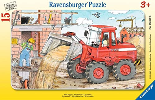 Ravensburger 06359 La mia ruspa- Puzzle incorniciato da 15 pezzi