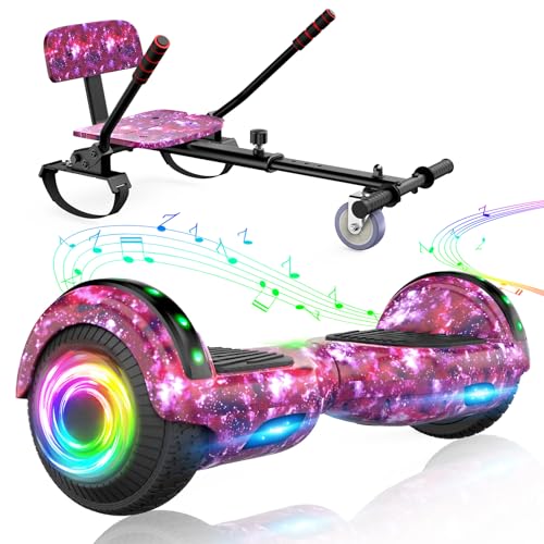 SISIGAD Hoverboard Kart, Hoverboard All Terreno Auto-bilanciato da 6.5' Pollici con Altoparlanti...
