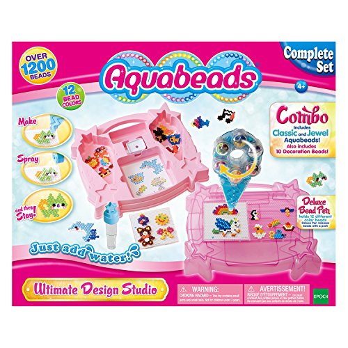 Aqua Beads 65502 - Aquabeads Ultimate Design Studio Playset 1200 pezzi Classic e Jewel Starter Set Bead...