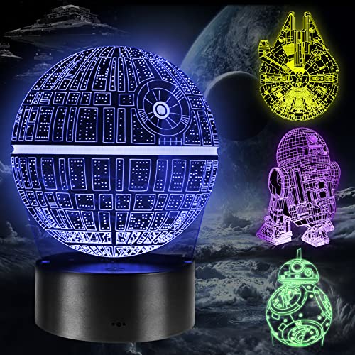 3D Illusion Lampada Regalo, 4 Modelli 16 Colori LED Luce Notturna con Telecomando, Luci Notte Decorativa...