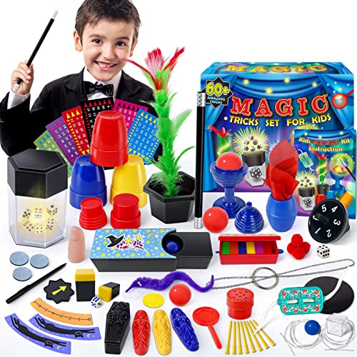 Heyzeibo Giochi di Magia - Oltre 60 Trucchi Magici per Bambini, Kit Magico con Bacchetta Magica e...