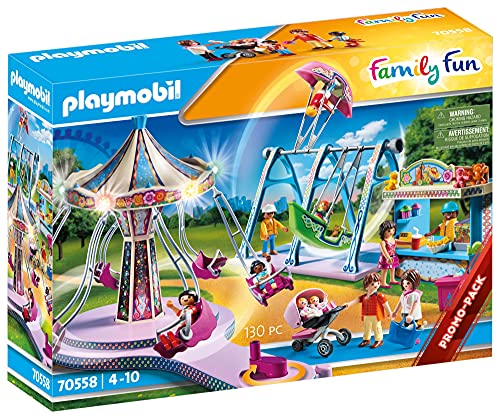 PLAYMOBIL Family Fun 70558, Lunapark, Con luci, Dai 4 ai 10 anni