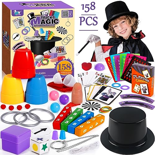 VIPNAJI Giochi di Magia - Oltre 158 Trucchi Magici per Bambini, Kit Magico con Bacchetta Magica e...